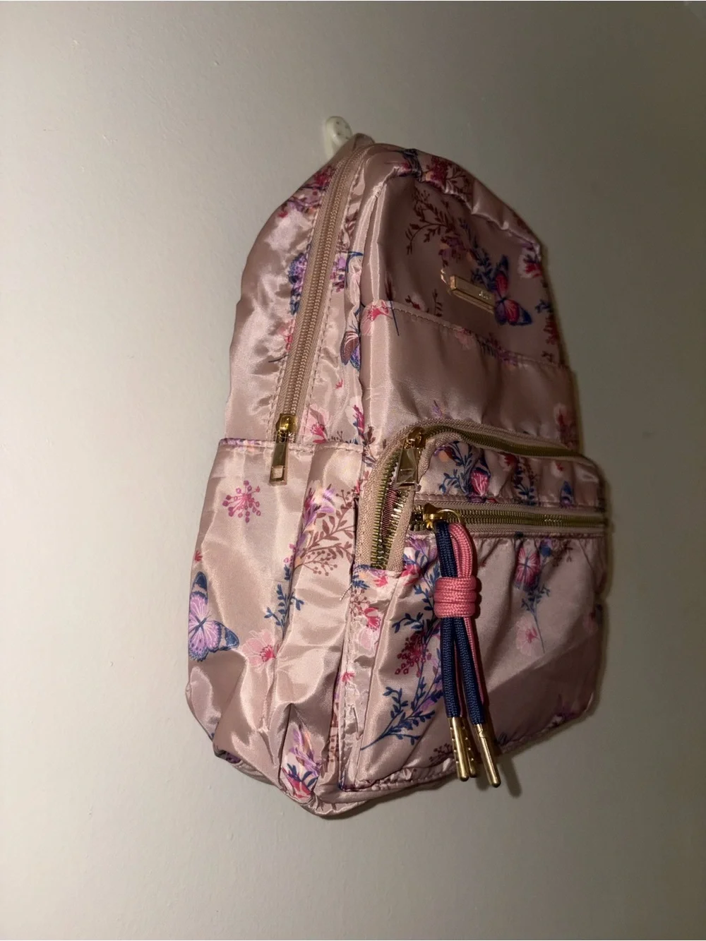 NWOT Butterfly Floral Mini Backpack with Tassel Detail